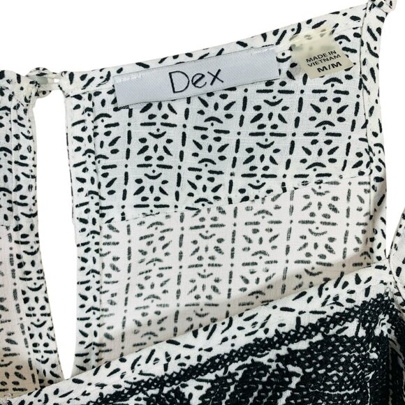 romper black and white sleeveless size medium DEX - Picture 2 of 16